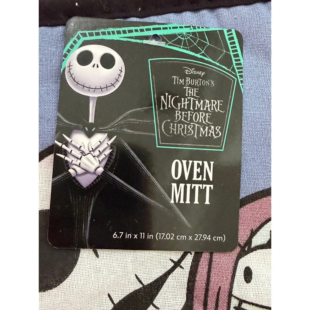 Disney Nightmare Before Christmas Jack Sally Zero Oven Mitt & Mini Mitt Set NEW